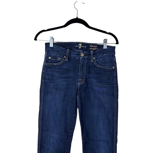 7 for All Mankind Kimmie Straight Leg Dark Wash Denim Jeans Size 27 - Picture 2 of 7
